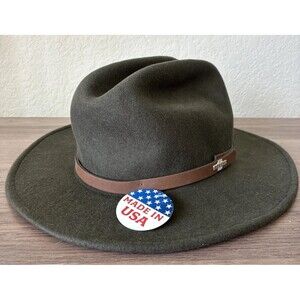 NWT Stetson Route 66 Crushable Wool Felt Cowboy Hat Size Large Sage Made in USA